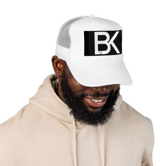 Casquette Trucker Foam BK Logo — Unisexe Streetwear Blanc | Boutique KOLO