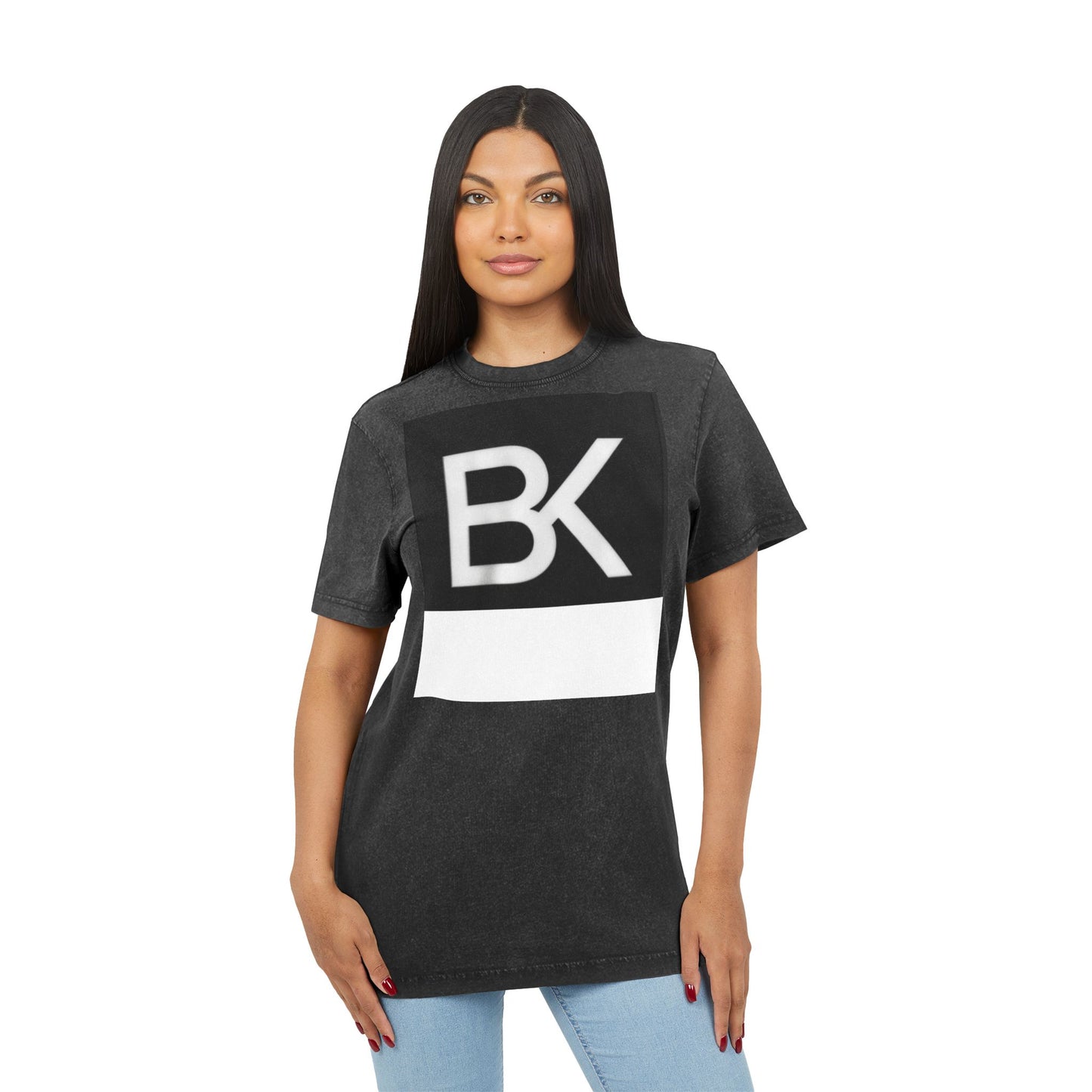 T-Shirt BK Logo Acid Wash — Graphique Vintage Noir Homme & Femme