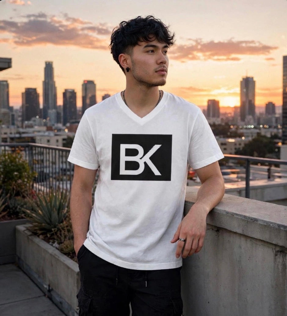 T-Shirt BK Col V - Blanc