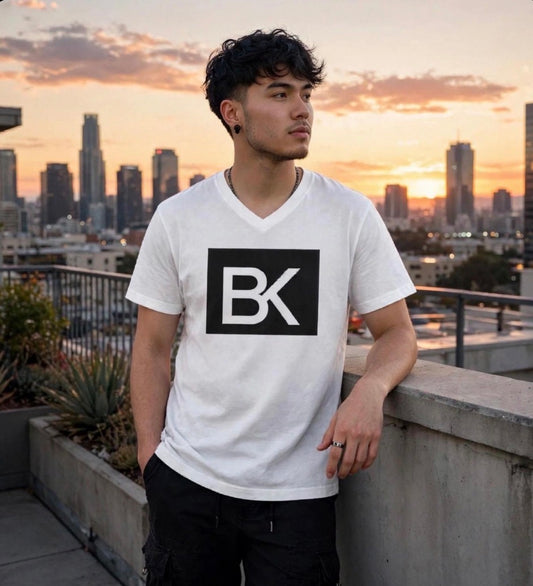 T-Shirt BK Col V - Blanc