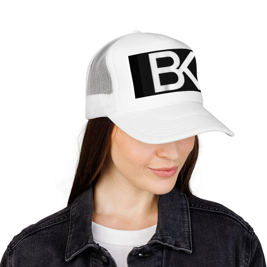 Casquette Trucker Foam BK Logo — Unisexe Streetwear Blanc | Boutique KOLO