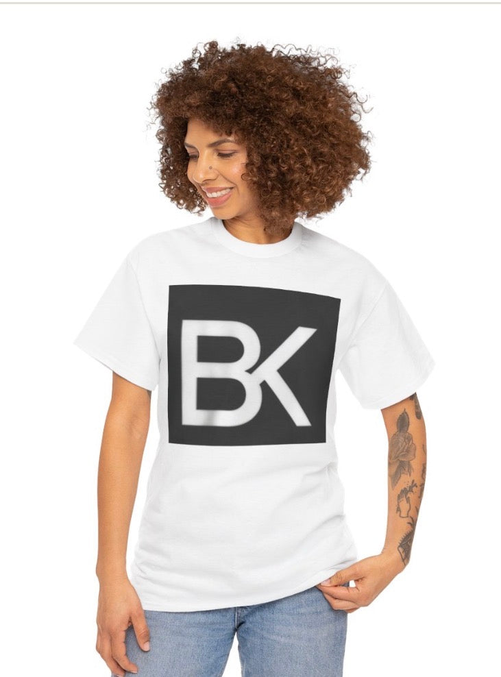 T-Shirt BK Logo Heavy Cotton — Streetwear Unisexe Blanc Noir Gris