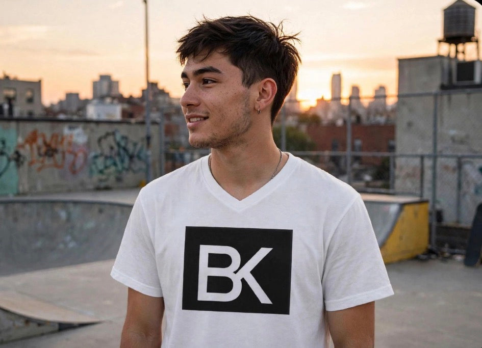 T-Shirt BK Col V - Blanc