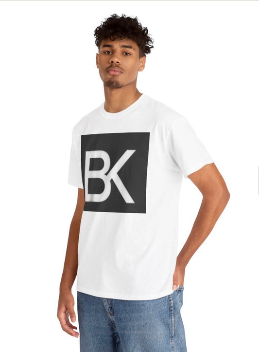 T-Shirt BK Logo Heavy Cotton — Streetwear Unisexe Blanc Noir Gris