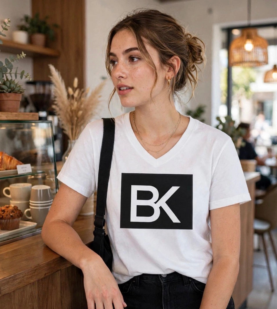T-Shirt BK Col V - Blanc