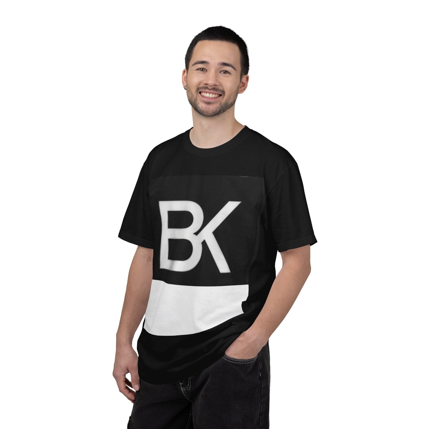 T-Shirt BK Logo Rectangle — Streetwear Graphique Noir Homme & Femme