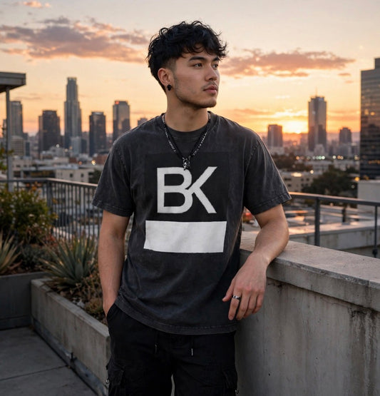 T-Shirt Oversize BK Stripe - Noir