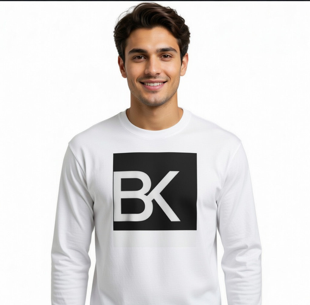 T-Shirt Manches Longues BK Logo — Streetwear Graphique Noir Homme & Femme