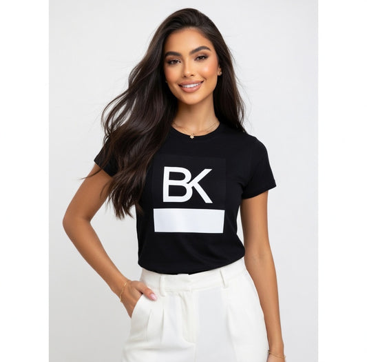 T-Shirt BK Logo Femme — Streetwear Minimaliste Boutique KOLO
