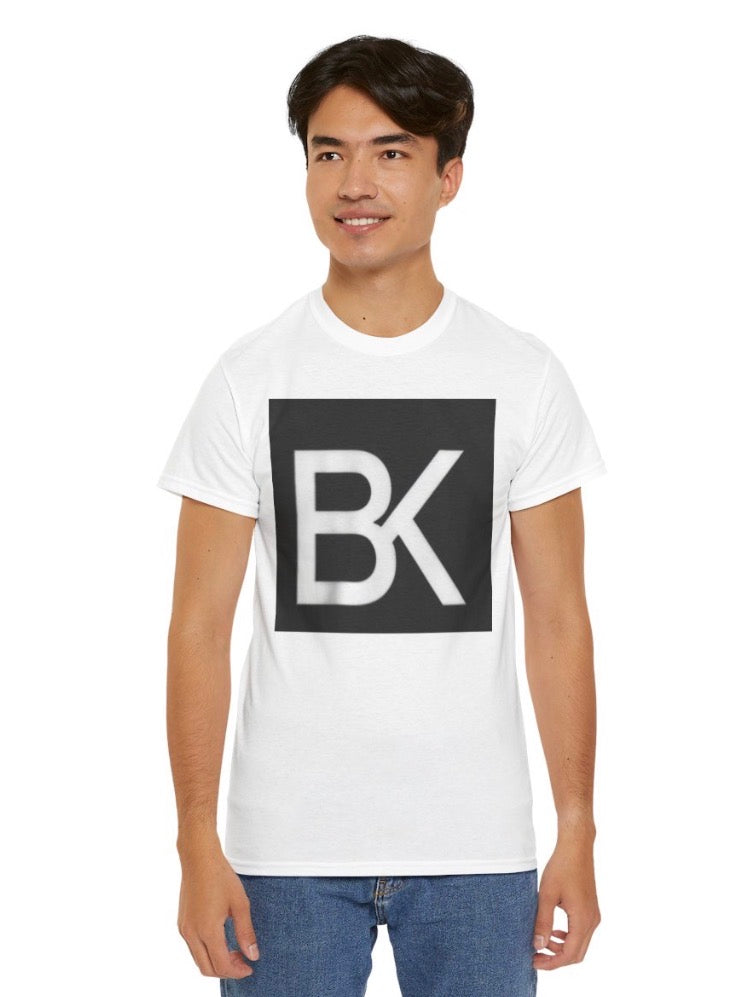 T-Shirt BK Logo Heavy Cotton — Streetwear Unisexe Blanc Noir Gris