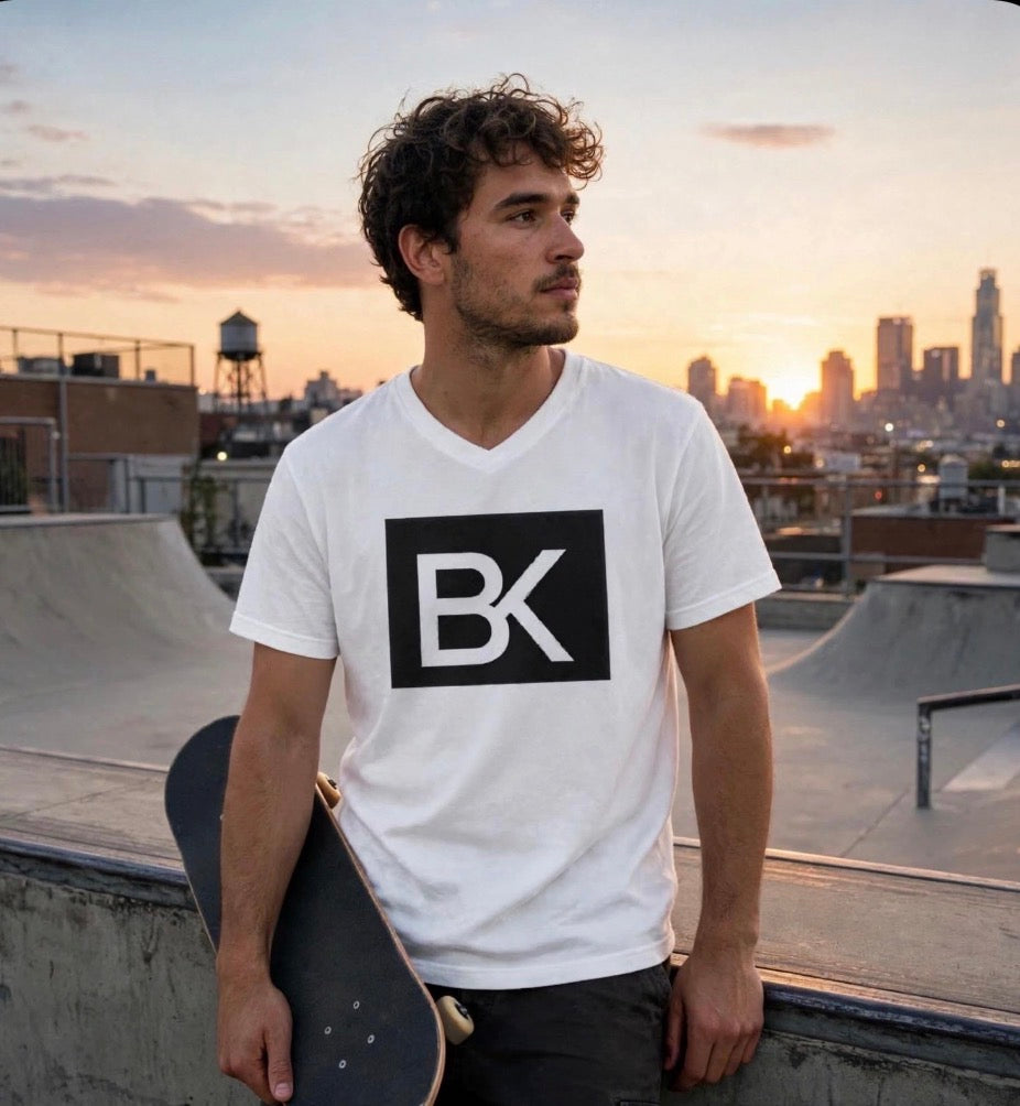 T-Shirt BK Col V - Blanc