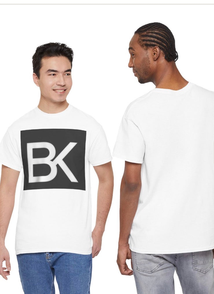 T-Shirt BK Logo Heavy Cotton — Streetwear Unisexe Blanc Noir Gris