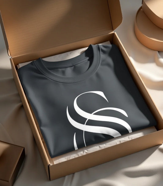 T-shirt Oversize Homme — Lettre S Élégante, 100% Coton